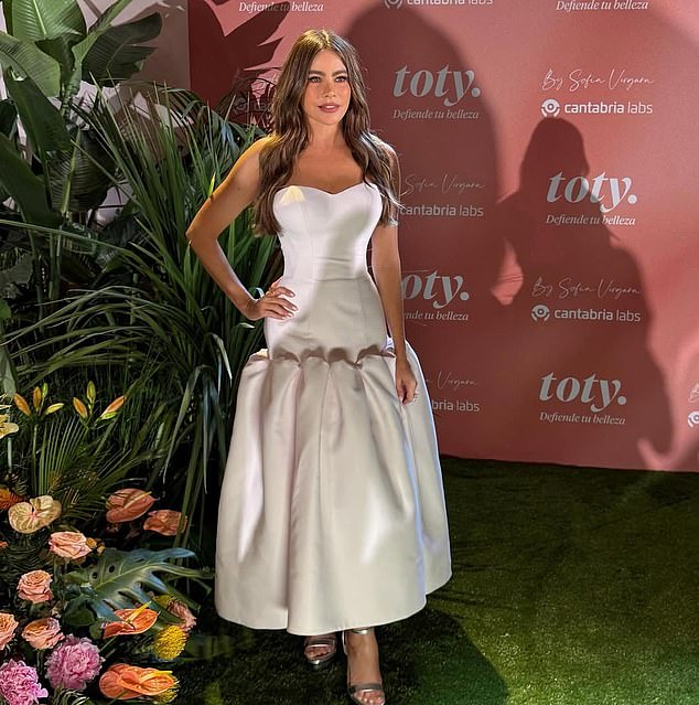 Vergara captioned the snap, '@totyeurope work day in Madrid,' plus a red heart emoji, plus another post where she hit the red carpet in a stunning white dress