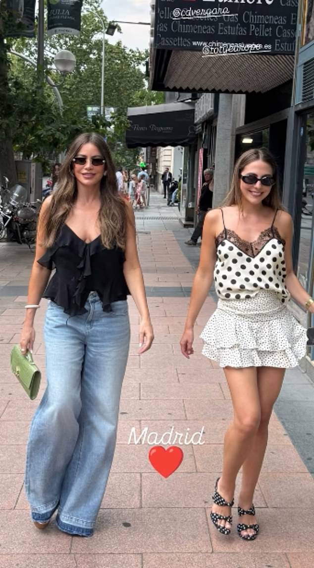 She also took to Instagram to share several snaps of her from Madrid, a few of which featured her 32-year-old niece Claudia Vergara