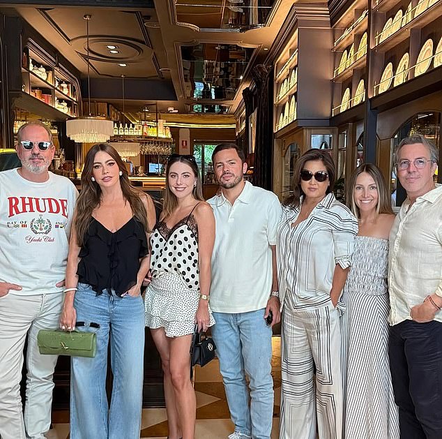 The Modern Family star first shared a group snap with Claudia, Sofia's longtime business partner Luis Balaguer, hair stylist Kylee Heath, friend Alejandro Asen and others