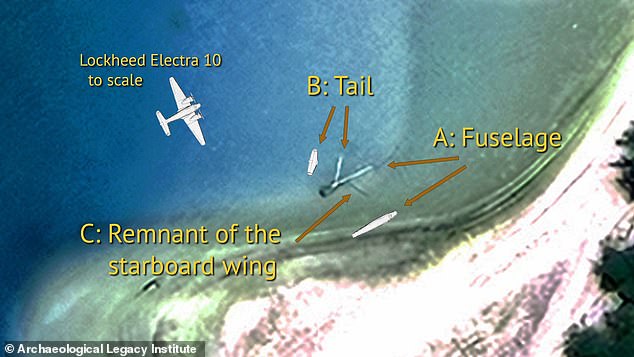 The new theory for the crash site's location is based on a satellite image showing an unusual object on the ocean floor just feet from the island’s shoreline