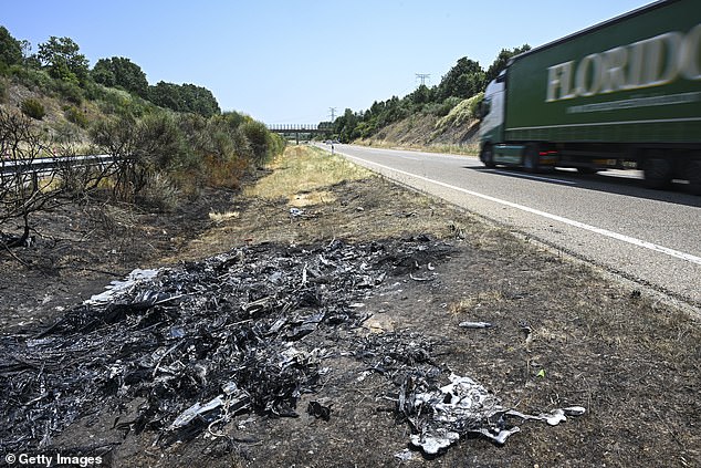 A car crash happened after a tyre on his lamborghini blew, causing the car to burst into flames