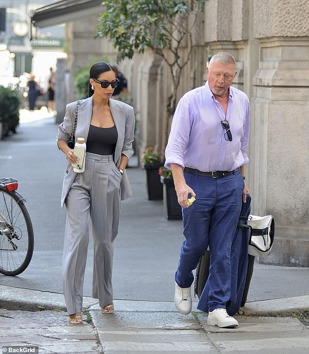 Meanwhile, Lilian oozed sophistication in a pinstripe suit, made up of wide-leg trousers and a fitted blazer, which she wore with a black vest