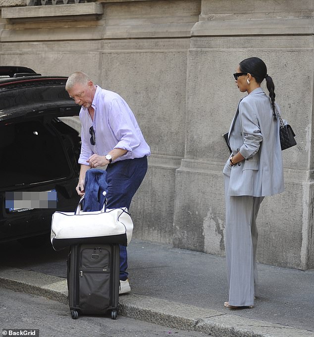 Boris was seen putting their luggage into a vehicle as the couple headed off together