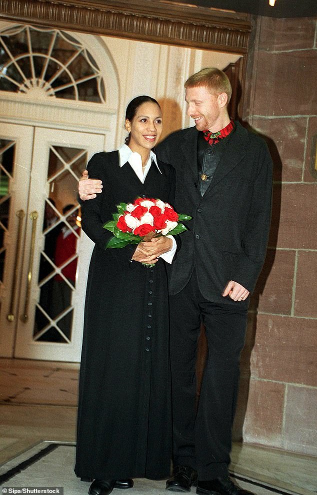 Boris and Barbara are pictured on their wedding day in 1993