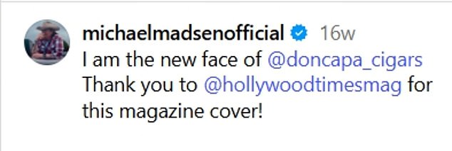 The star's final Instagram post in March 2025 saw him model for Hollywood Times Magazine