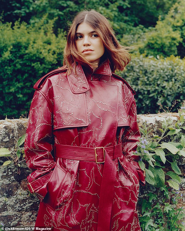 Liam's pregnant daughter Molly Moorish looked stunning for the shoot as she posed in a red leather jacket