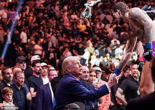 President Donald Trump has attended a number of Ultimate Fighting Championship events due to his close friendship with CEO Dana White. He attended a fight in Newark last month and was captured shaking hands with mixed martial artist Sean O'Malley