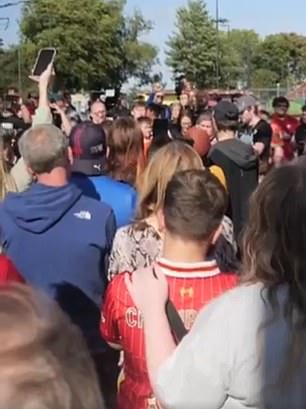 Back at Anfield, supporters gathered to pay tribute, singing 'You'll Never Walk Alone'