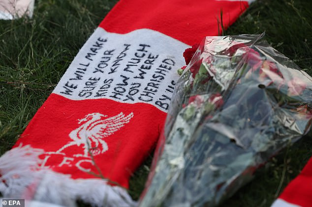 Others chose to leave messages - one fan wrote on a scarf: 'We will make sure your kids know how much you were cherished