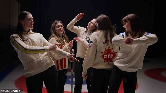 In addition to her mom's athletic prowess and stardom, Aleksic has had her own fame as well, appearing in the 2024 documentary Curl Power, which followed her Maple Ridge-based curling team. Pictured: Brooklyn Aleksic with her Maple Ridge-based curling team