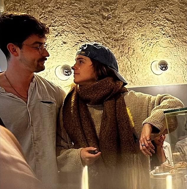 Last year, Emma was spotted enjoying a romantic date at a pastry shop with fellow Oxford student Kieran Brown (pictured)