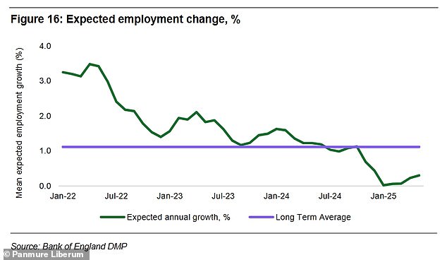 Higher labour costs are expected to weigh further on employment in the months ahead