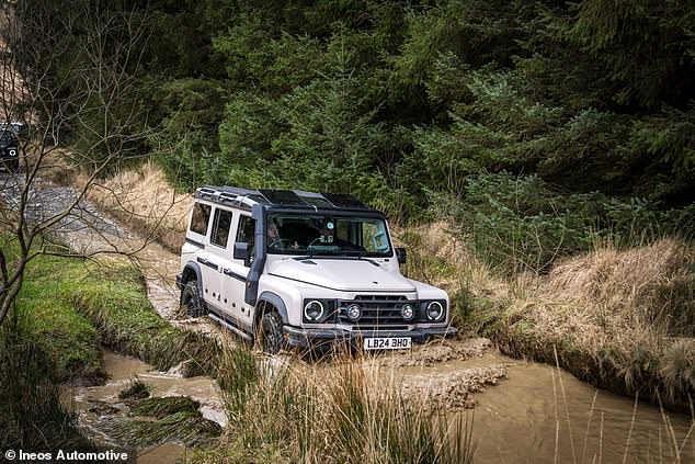 The Grenadier has a Wading Mode with a wading depth of 800m - meaning it can safely drive through water up to 800mm (approximately 2.6 feet) deep