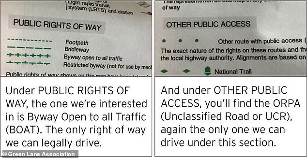 The Green Lane Association shows you which green rights of way to look out for on an OS map - the greenlaners guide to the countryside