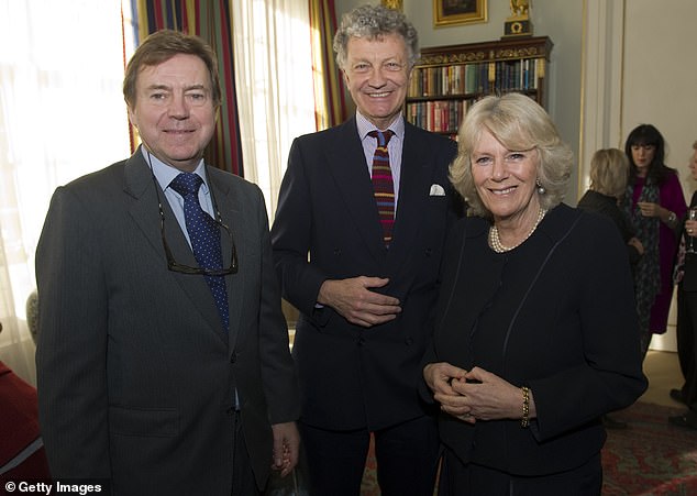 Camilla with authors James MacManus and William Shawcross in 2011 at Clarence House