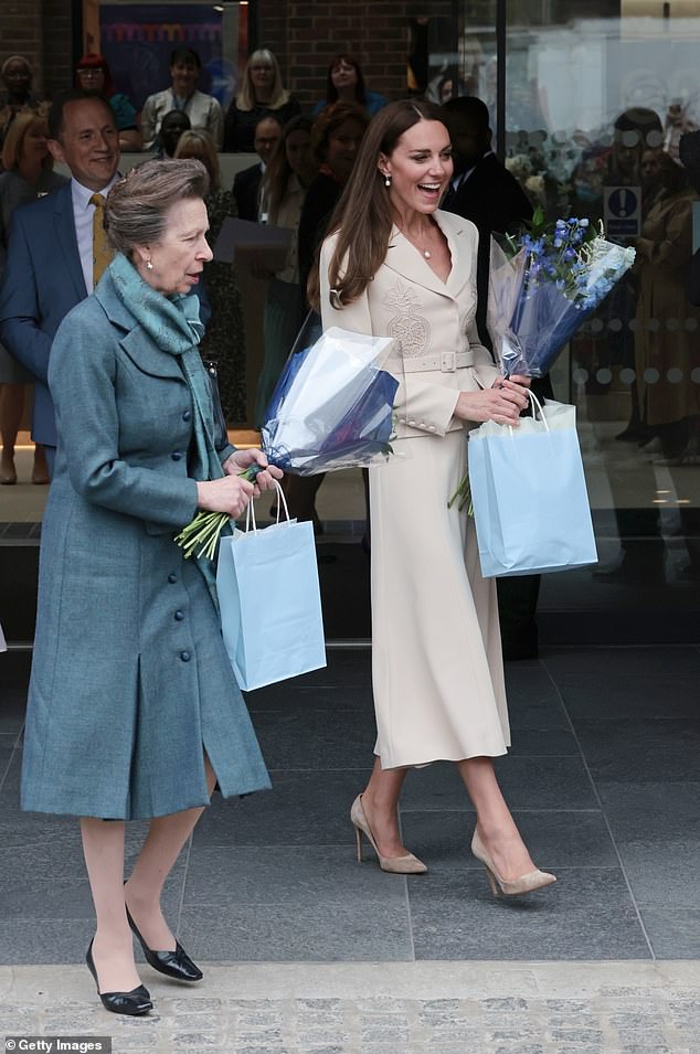 Kate and Princess Anne took part in their first joint royal engagement in 2022 as they arrived together at the headquarters of their respective patronages, the Royal College of Obstetricians and Gynaecologists and the Royal College of Midwives