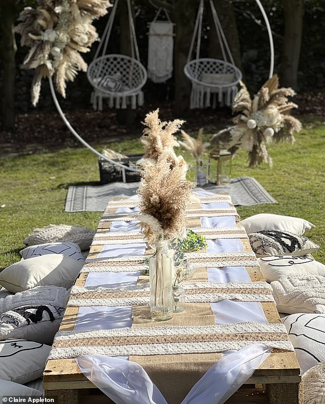 Creative: Claire Appleton has added an informal dining space to the property's garden