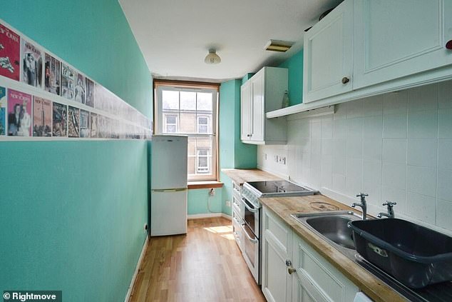 Price: The two-bed flat in Edinburgh is listed with Yopa for offers over £200,000