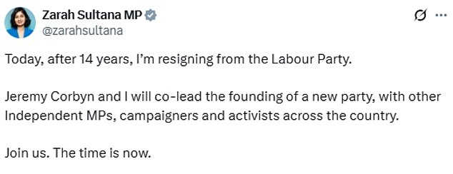 The ardent pro-Palestinian MP is a long-term critic of Keir Starmer , and was already sitting as an independent after being stripped of the whip