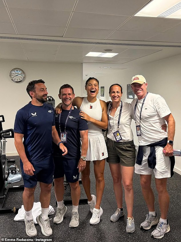 The British No1 has also firmed up her coaching arrangement (LEFT TO RIGHT: Dan Ellis, Ian Aylward, Jane O'Donoghue, and Mark Petchey)