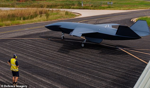 One of the The MQ-28A Ghost Bat's prepares to launch