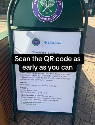 On social media, fans of the sport have been sharing tips for tourists to Wimbledon on how to secure re-sale tickets for a steal