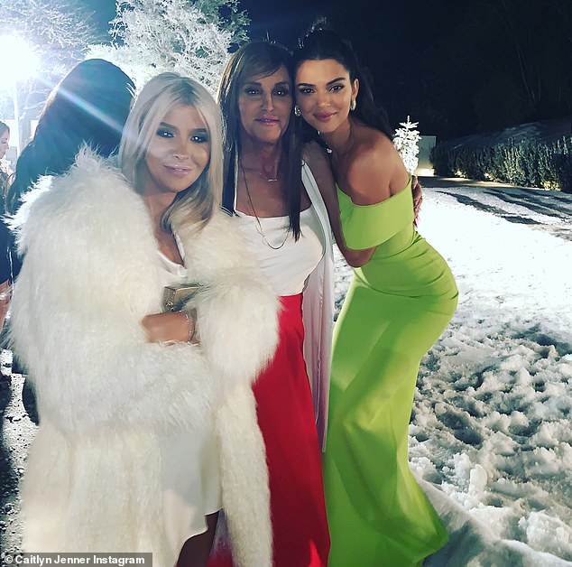 Sophia also had a strong bond with Kris and the daughters she shared with Caitlyn - Kendall and Kylie (Kendall pictured with the pair)