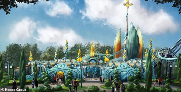 GhostRider no show: The steel coaster was set to be one of the park's standout attractions - but has now been pulled (Pictured: Digital artist's impression)