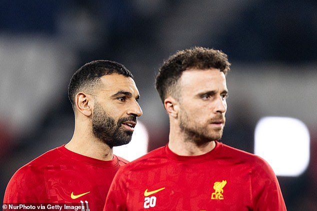 Salah and Jota played 151 games together for Liverpool after the latter's arrival in 2020