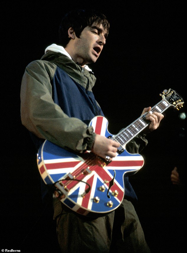 Double denim, Adidas tracksuits, and Liam's beloved Union Jack guitar dominate the throwback gallery, transporting fans straight back to 1995
