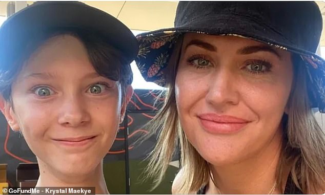 Ms Maekye and her son Maison, who she has started a GoFundMe to support during this time