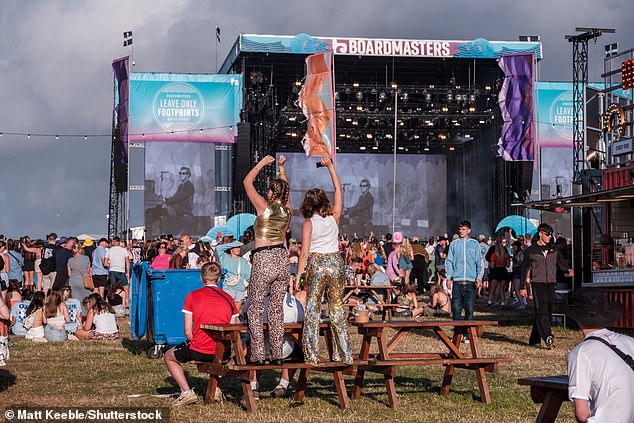 Festivalgoers are seen here enjoying the Boardmasters event in Cornwall last August