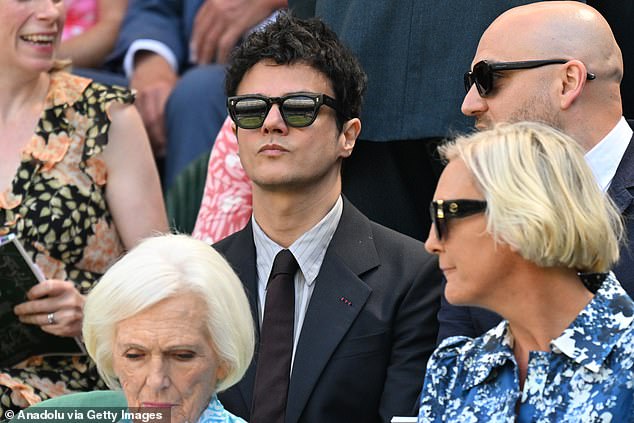 Pianist and singer Jamie Cullum sat behind Dame Mary Berry in the Royal Box - after swapping Glastonbury Festival for Centre Court