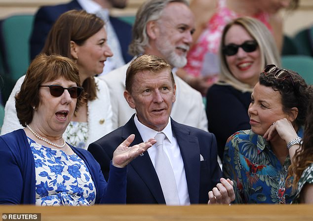 Retired astronaut Tim Peake and his wife Rebecca attended Centre Court and were present in the Royal Box for the action