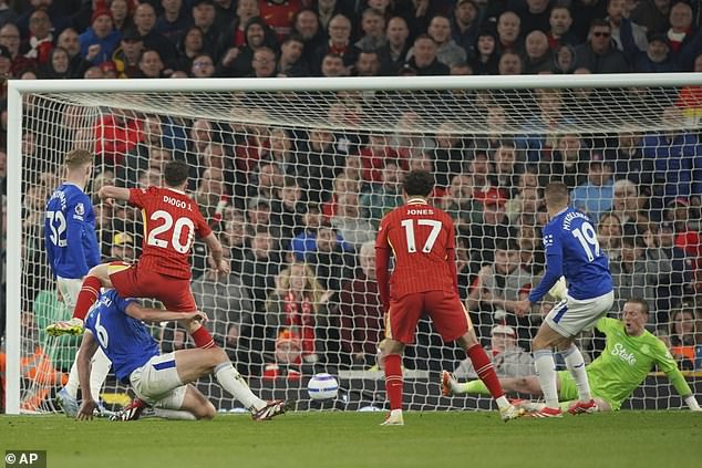 Jota's last goal for the Reds was the winner in the April Merseyside victory over Everton