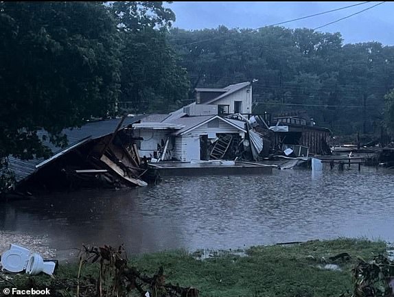 PIC via FacebookMeteorologist Avery TomascoFirst daylight views of the destruction occurring along the Guadalupe River in Kerr County.This is from a viewer's friend in Hunt, TX. Not sure where exactly this building is, but it is likely a total loss... and this is just one example of what dozens and dozens of homes/businesses along the Guadalupe may look like when the flooding eventually recedes.I went to Camp Rio Vista for many years as a kid, also located in Hunt. Their phone line has been busy all morning as I'm sure parents are frantically trying to get an update. There are evidently many kid's camps over here, and I'm trying to learn more about how those have been impacted.BREAKING 14875891 Texan city begins to disappear underwater as flooded river bursts banks and drowns multiple localsBP