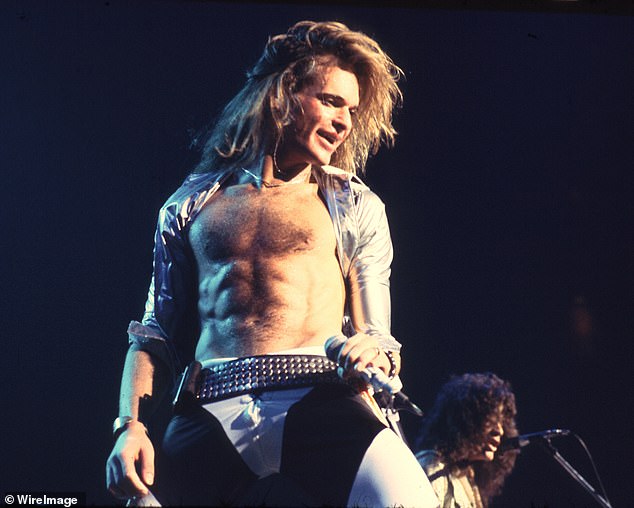 It is David Lee Roth, 70 - the former lead vocalist of the hard rock band Van Halen, which has dropped hits such as Jump and Why Can't This Be Love; seen above in 1978