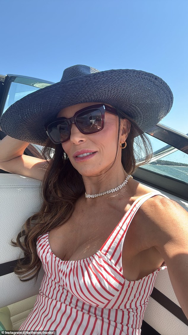 Bethenny Frankel was also one of the celebs spending the day on the water