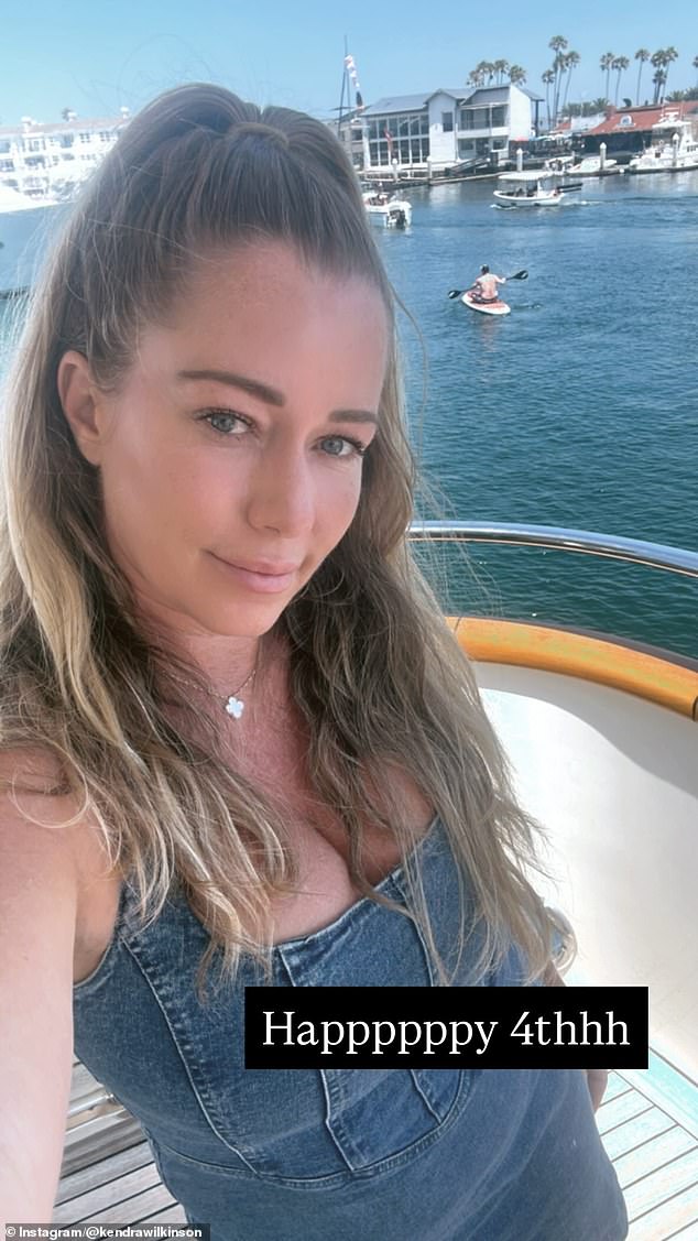 Kendra Wilkinson had some fun in the sun on the 4th as well