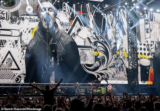 The decibel level then rose several notches once the huge Oasis wall of sound emerged from the stage