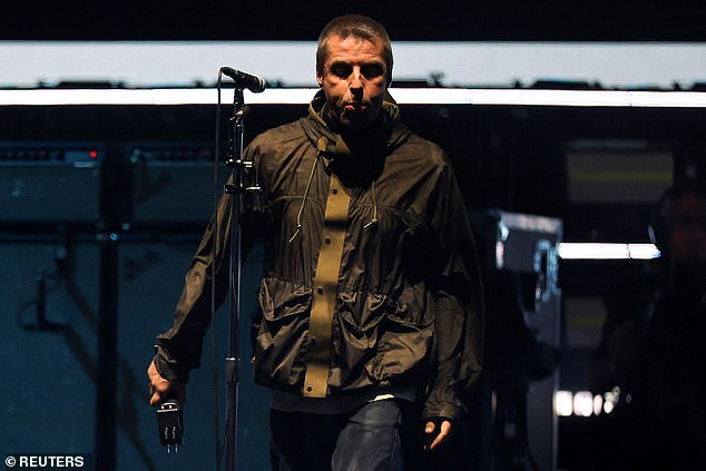 Liam went off for a rest, while Noel performed his acoustic version of Talk Tonight