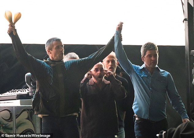 They took to the stage hand-in-hand, with the crowd going wild for them