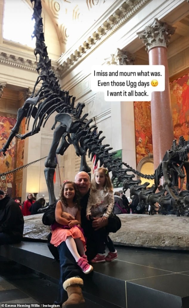 'Happy Father¿s Day to all the dads living with disability or disease, showing up in the ways they can and to the children who show up for them,' she captioned a sweet snap of Willis