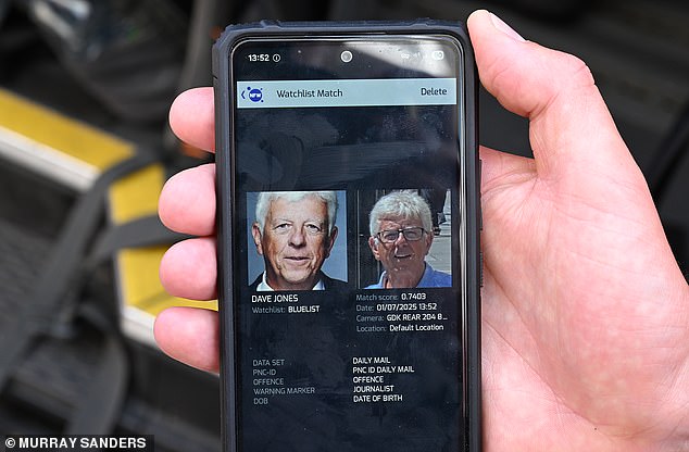 David tested it out for himself and was quickly recognised by the cameras which showed grainy photos of him