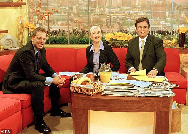 Then Prime Minister Tony Blair talking to Fiona and Emonn Holmes on the ITV breakfast show in 2001
