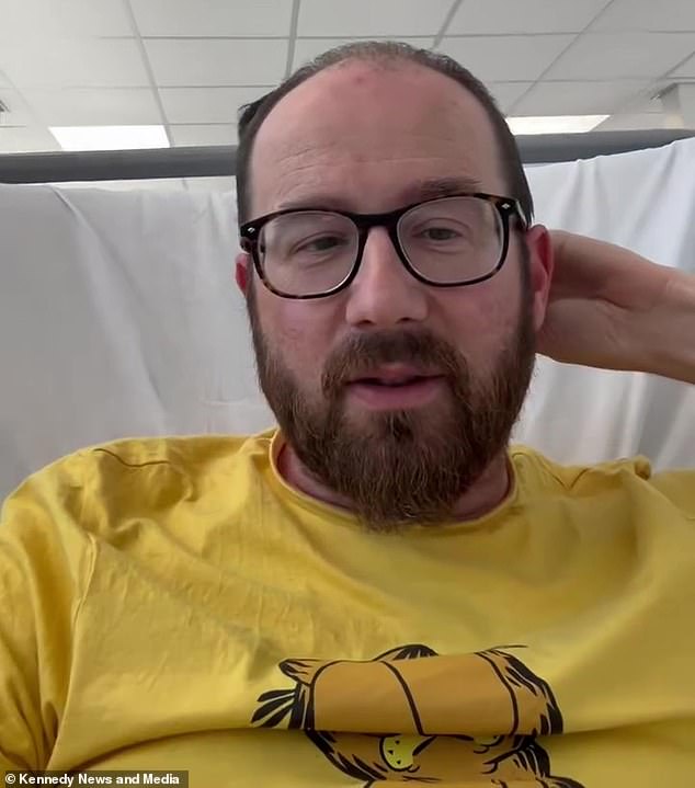 Karl Farrar (pictured) was struggling to reverse the BMW Estate into his garage to work on it so he put the handbrake on and jumped out of the vehicle. But as the 49-year-old got out of the car during the incident on June 16, it began rolling down the ramp