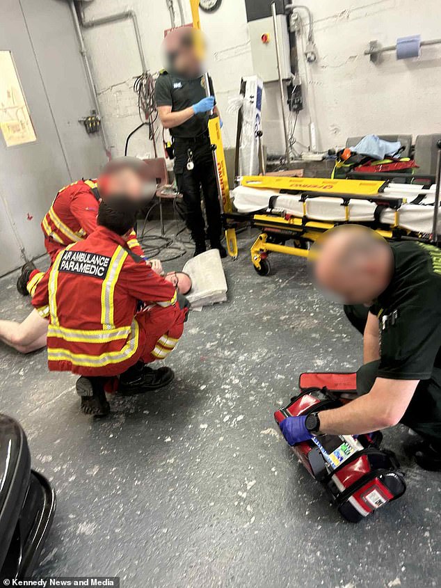 He was taken to Manchester Royal Infirmary by ambulance where he stayed for a week and docs told him he has suffered soft tissue damage to his pelvic area and groin after an MRI