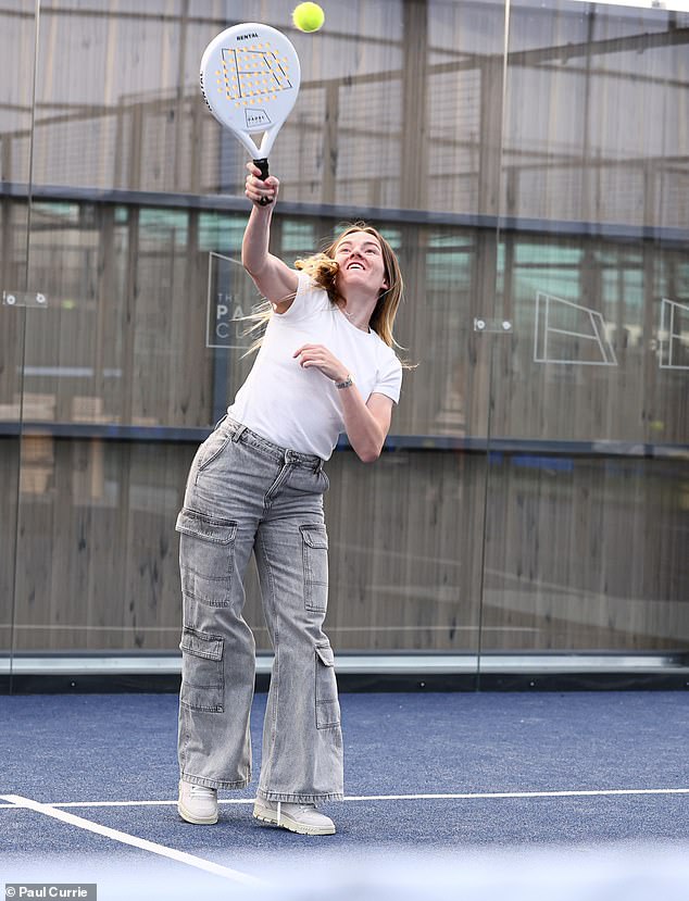 She meets Mail Sport at a padel club in Manchester, though as she recovered from injury she had to take it easy on the court