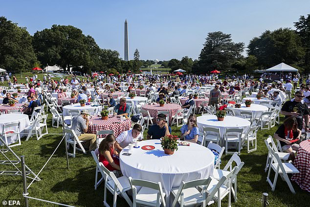 Military families were invited to the White House's South Lawn for the annual Fourth of July gathering