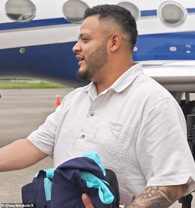 The video shows Garcia - who previously alleged torture and inhumane conditions in El Salvador's notorious CECOT super-prison - appearing in good spirits, smiling and shaking hands with officials at the airport just before boarding a flight to the U.S.